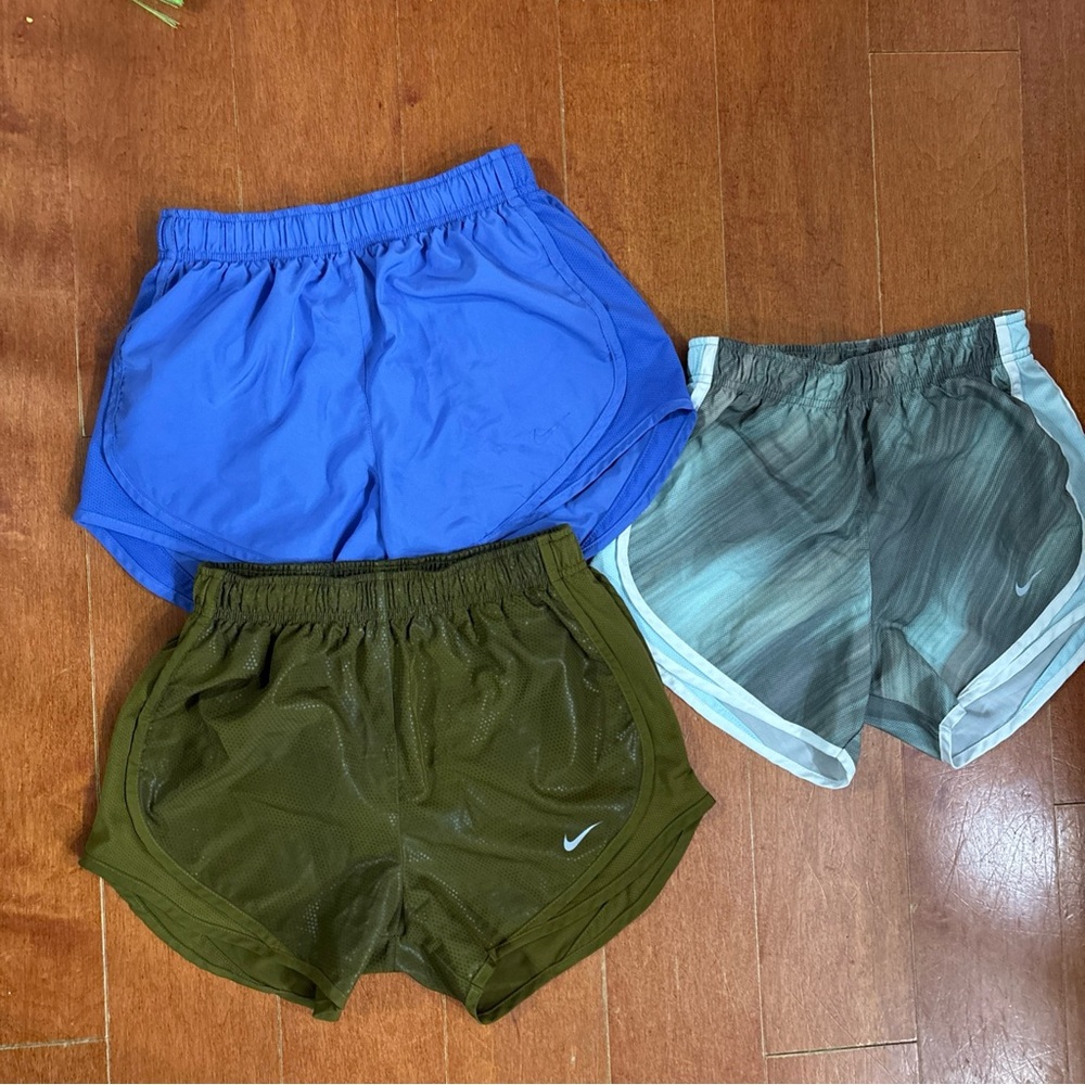 Nike Blue, Green, and Gray Shorts Set